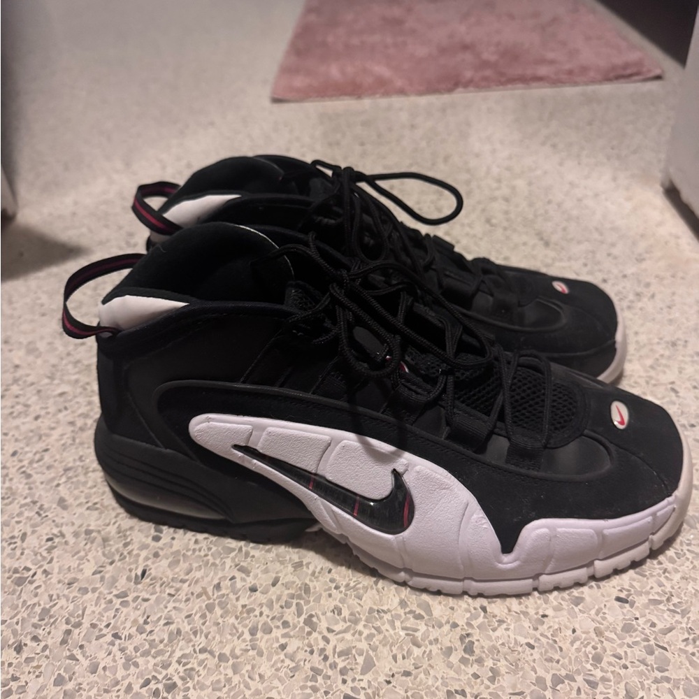 2018 Nike Air Max Penny Black/White/Red Basketball Shoes! - Picture 3 of 5